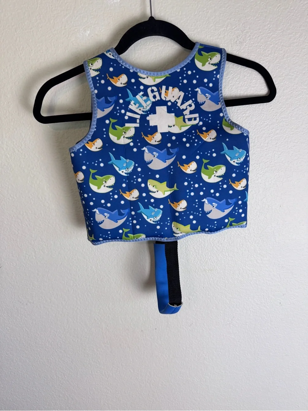 Swimways Kids Swim Aid Vest Blue Shark Print M/L 33-55 lb 22